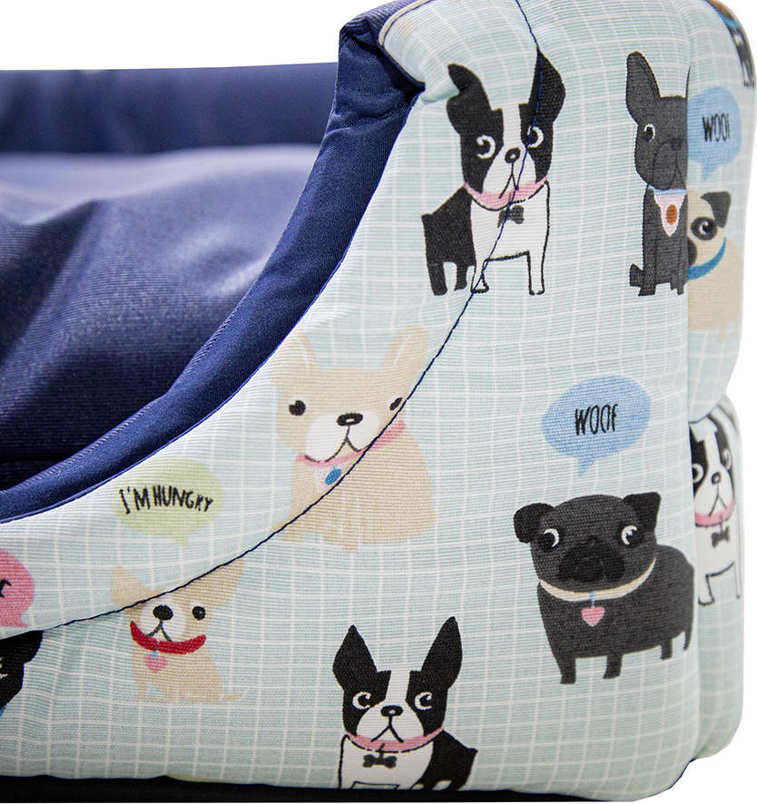 Cama Luppet Iglu Marinho Acquablock com Estampa Cachorrinho - Tam. G