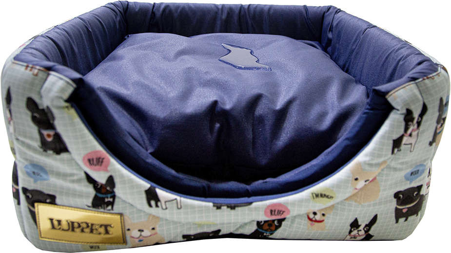 Cama Luppet Iglu Marinho Acquablock com Estampa Cachorrinho - Tam. G