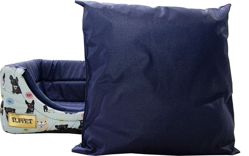 Cama Luppet Iglu Marinho Acquablock com Estampa Cachorrinho - Tam. G