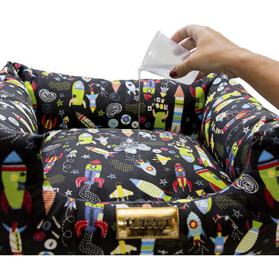 Cama Quadrada Luppet Conforto Impermeável Estampa Universo Preta
