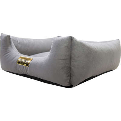 Cama Luppet Quadrada Luxo Cinza