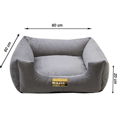 Cama Luppet Quadrada Luxo Cinza