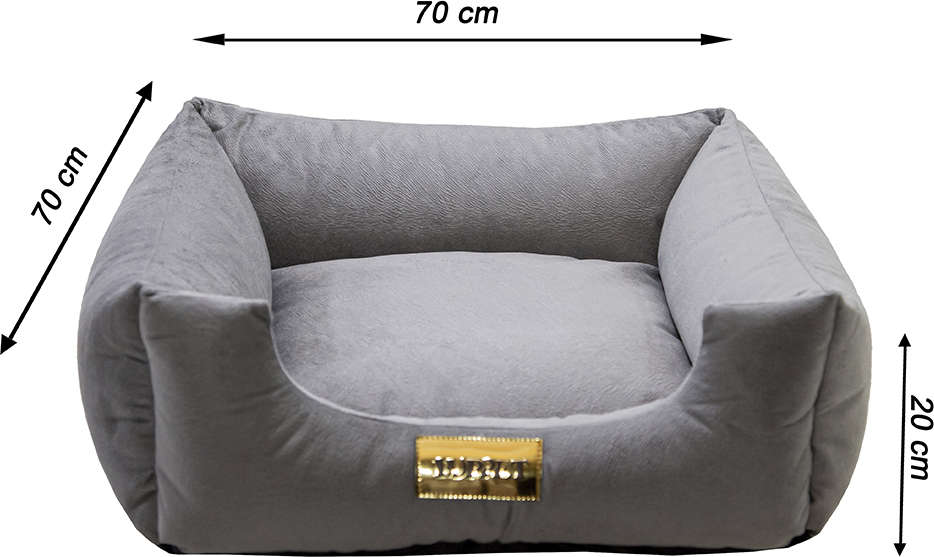 Cama Luppet Quadrada Luxo Cinza - Tam. GG