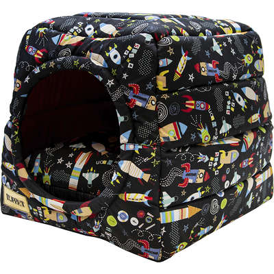 Cama Luppet Conforto Iglu 2 em 1 Impermeável Estampa Universo Preta