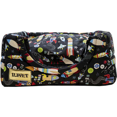 Cama Luppet Conforto Iglu 2 em 1 Impermeável Estampa Universo Preta