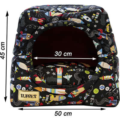Cama Luppet Conforto Iglu 2 em 1 Impermeável Estampa Universo Preta