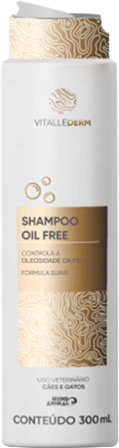 Shampoo Mundo Animal Vitallederm Oil Free para Cães e Gatos - 300 mL