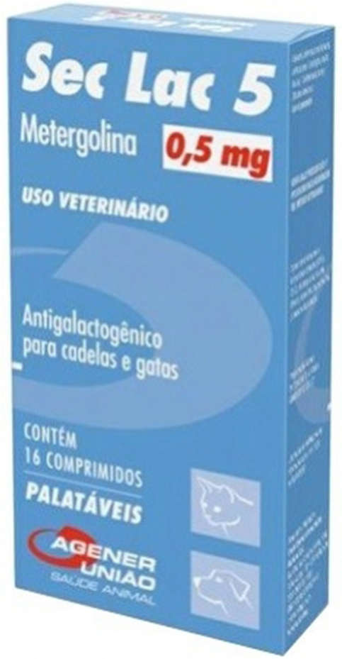 Antigalactogênico Agener União Sec Lac para Cadelas e Gatas 16 Comprimidos - 0,5 mg