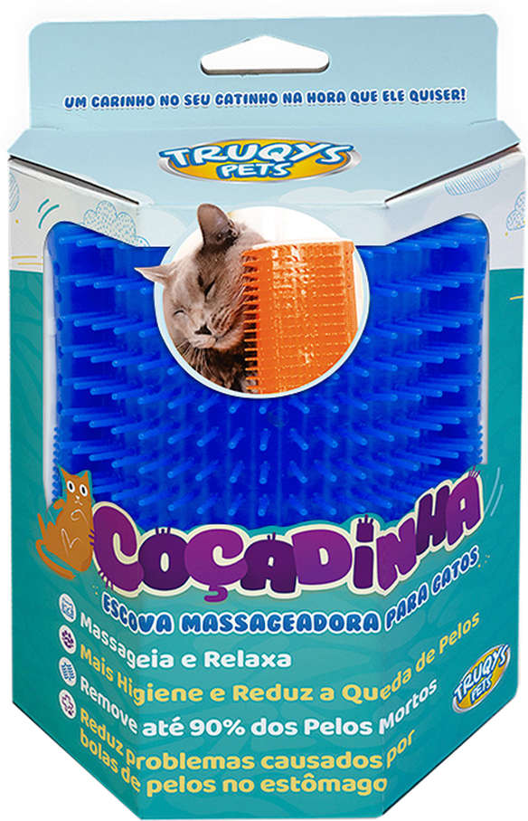 Escova Massageadora Truqys Pet Coçadinha - azul
