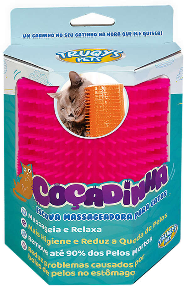 Escova Massageadora Truqys Pet Coçadinha - Rosa