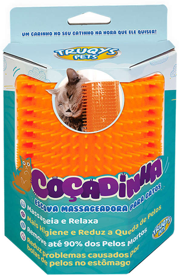 Escova Massageadora Truqys Pet Coçadinha - Laranja