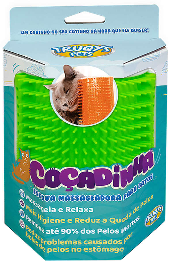 Escova Massageadora Truqys Pet Coçadinha - Verde-Limão