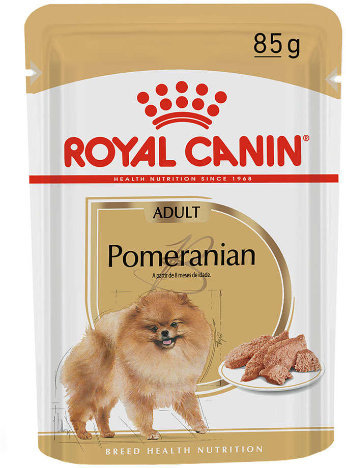 Ração Úmida Royal Canin Sachê Breed Health Nutrition para Cães Adultos Pomeranian - 85 g