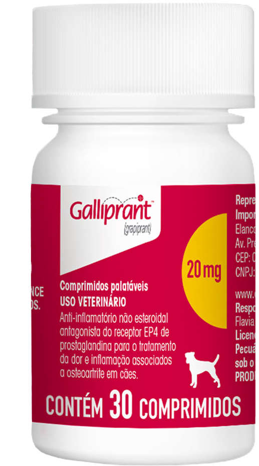 Anti-Inflamatório Elanco Galliprant 20 mg para Cães - 30 Comprimidos