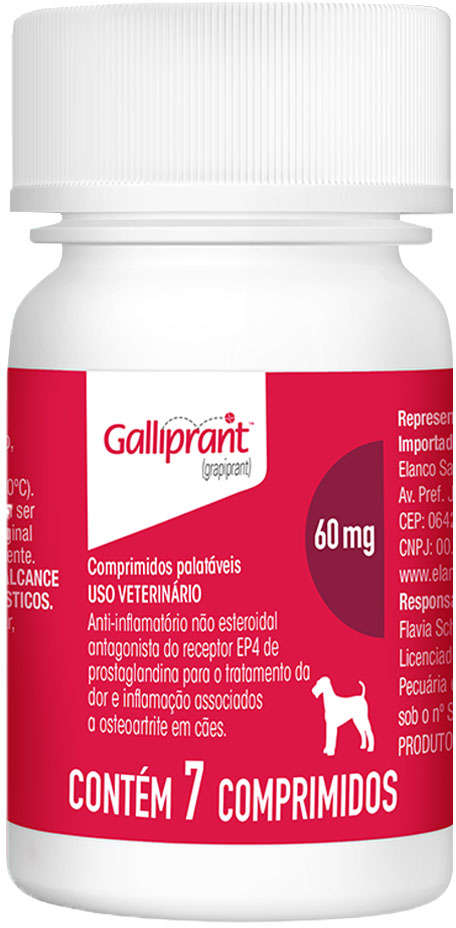 Anti-Inflamatório Elanco Galliprant 60 mg para Cães - 7 Comprimidos