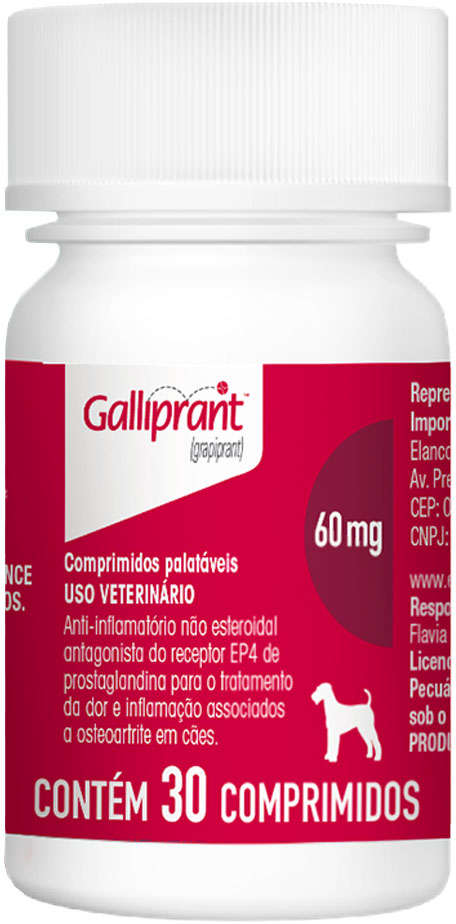 Anti-Inflamatório Elanco Galliprant 60 mg para Cães - 30 Comprimidos