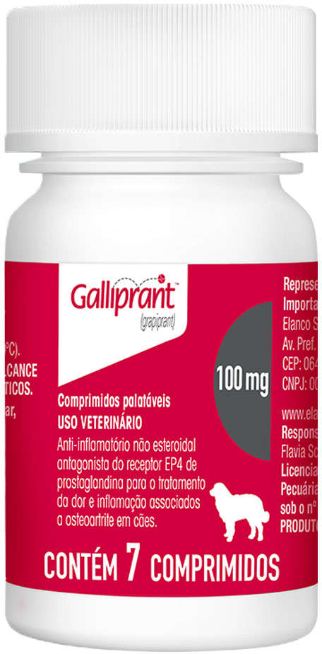 Anti-Inflamatório Elanco Galliprant 100 mg para Cães - 7 Comprimidos