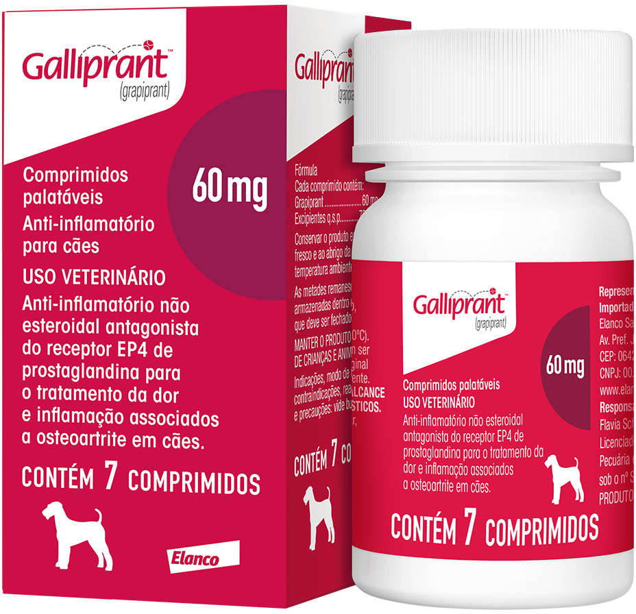 Anti-Inflamatório Elanco Galliprant 60 mg para Cães - 7 Comprimidos