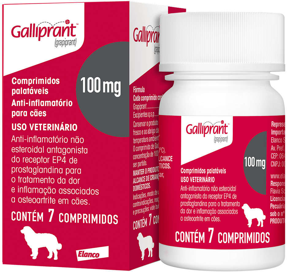 Anti-Inflamatório Elanco Galliprant 100 mg para Cães - 7 Comprimidos