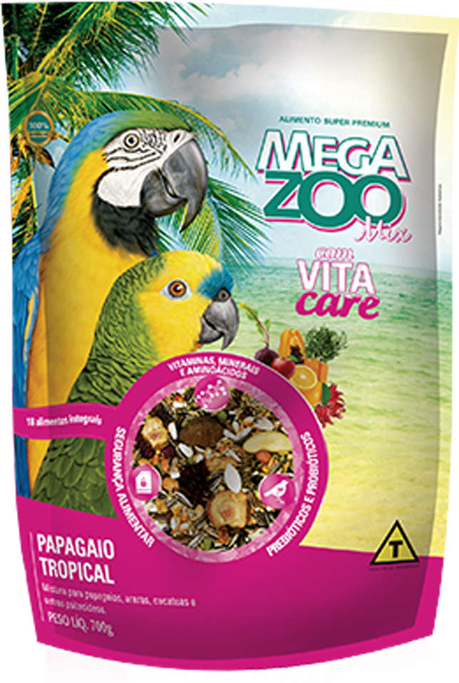 Ração Megazoo Mix Papagaio Tropical - 700 g