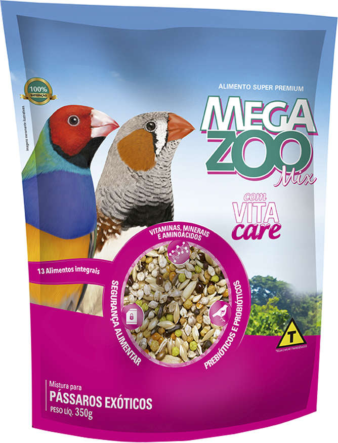 Ração Megazoo Mix para Pássaros Exóticos - 350 g