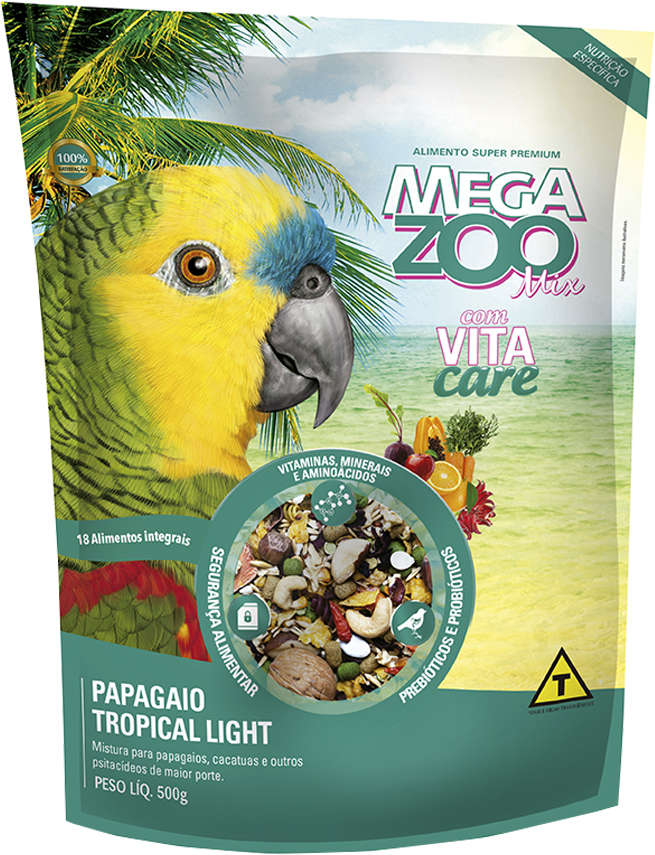 Ração Megazoo Mix para Papagaio Tropical Light - 500 g