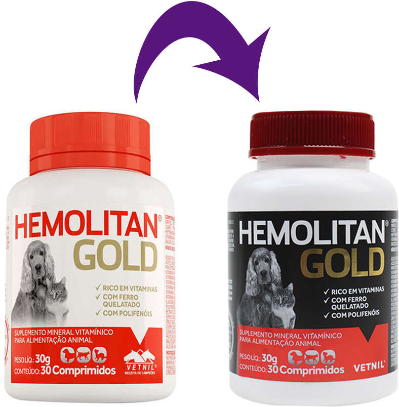 Suplemento Vetnil Hemolitan Gold Comprimido - 30 g