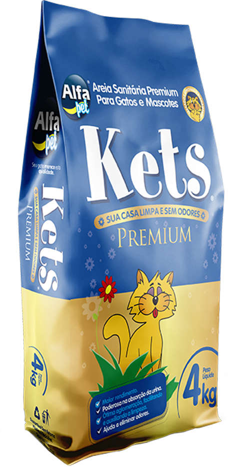 Areia Sanitária Alfapet Kets Premium para Gatos - 4Kg