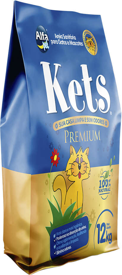 Areia Sanitária Alfapet Kets Premium para Gatos - 12Kg