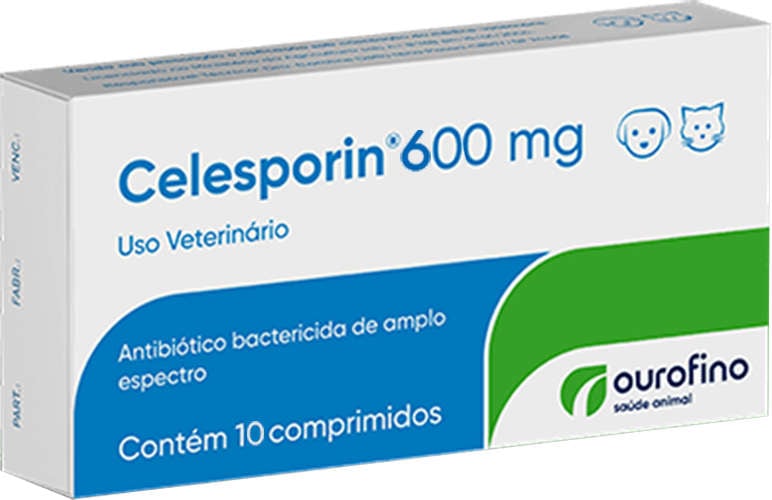 Antibiótico Ourofino Celesporin de 10 Comprimidos - 600 mg