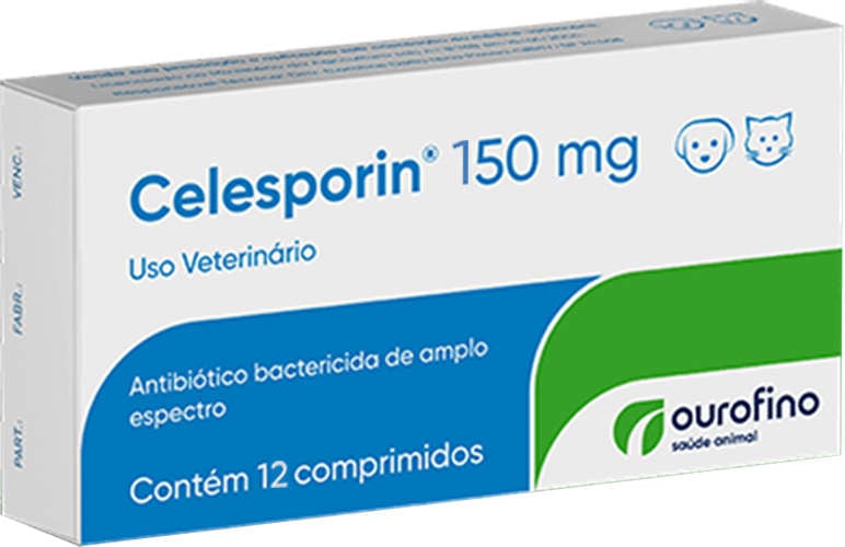 Antibiótico Ourofino Celesporin de 12 Comprimidos - 150 mg