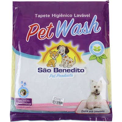 Tapete Higiênico Pet Wash São Benedito Pet Lavável - Rosa