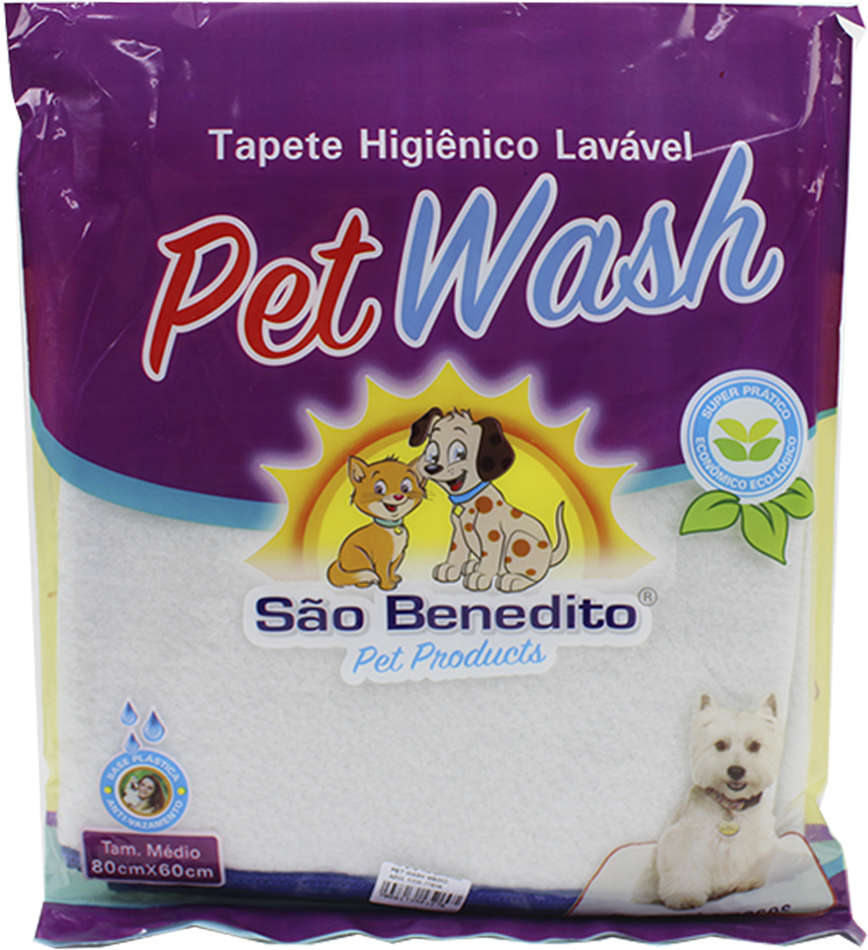Tapete Higiênico Pet Wash São Benedito Pet Lavável Azul - Tam. M