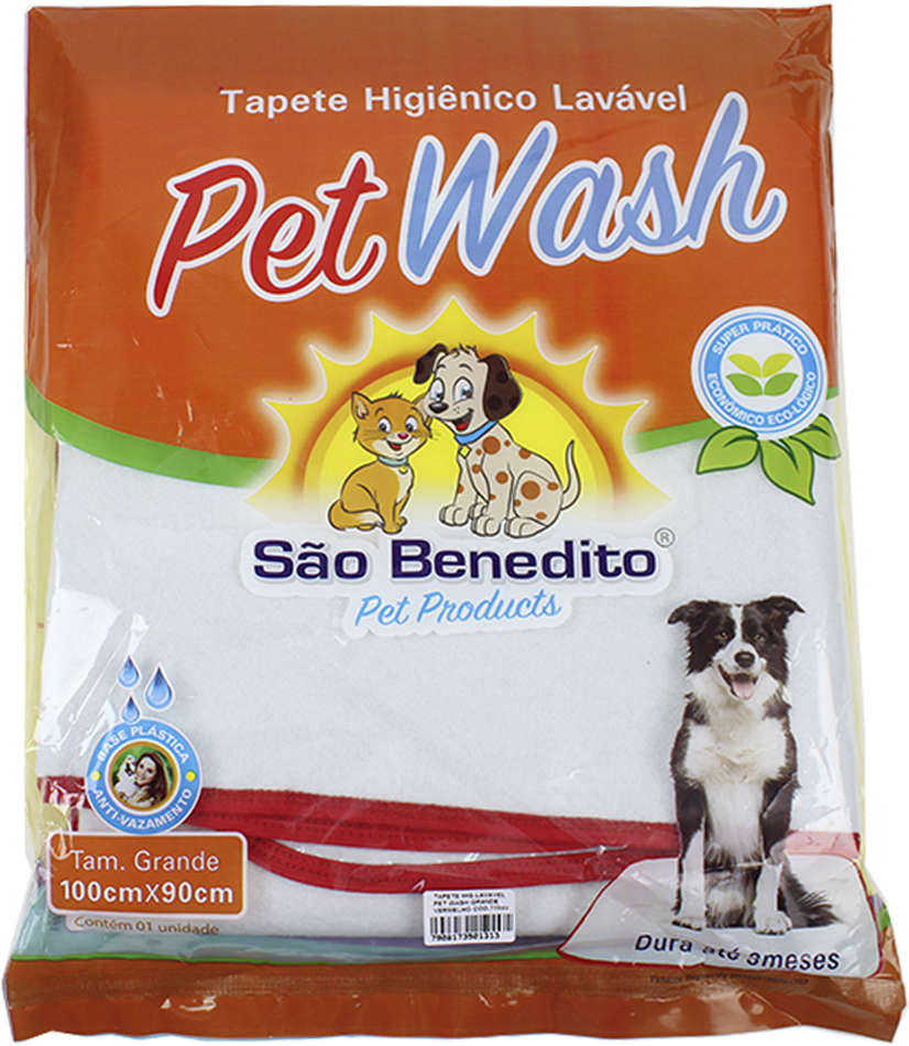 Tapete Higiênico Pet Wash São Benedito Pet Lavável Vermelho - Tam. G