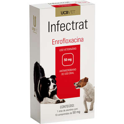 Antibiótico UCBVET Enrofloxacina Infectrat para Cães