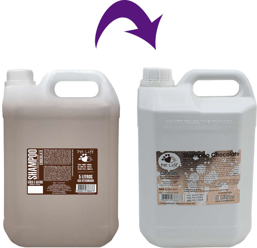 Shampoo Chocolate Pet life para Cães e Gatos - 5 Litros