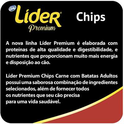 Ração Total Lider Chips com Ômega 3 para Cães Adultos - 15 kg