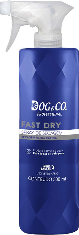 Spray de Secagem Fast Dry Mundo Animal Dog & Co. Professional para Cães - 500 mL