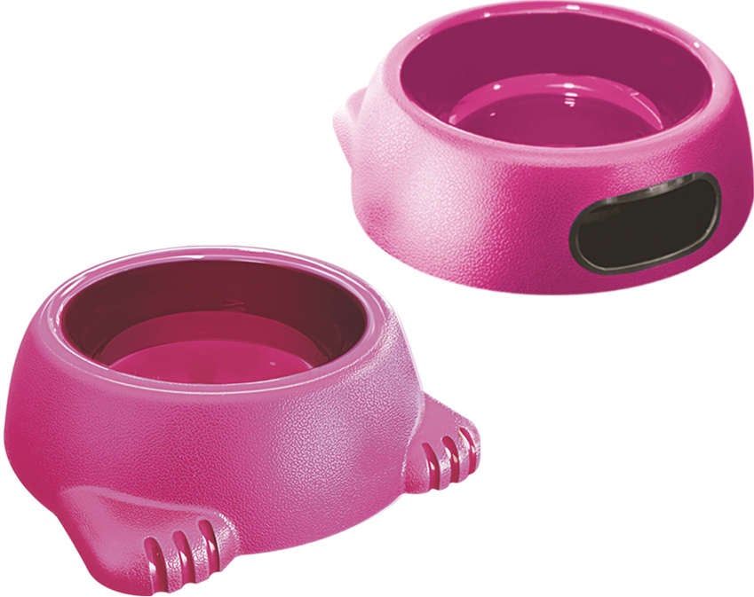 Comedouro Plástico Glamour Rosa - 1000 mL