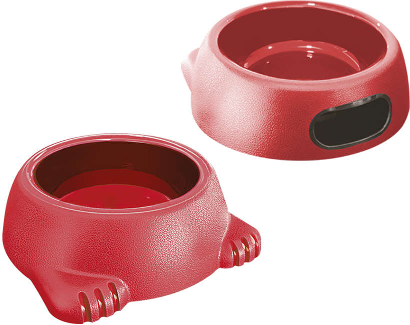 Comedouro Plástico Glamour Vermelho - 1000 mL