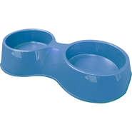 Comedouro Plástico Pop Duplo Azul - 1100 mL