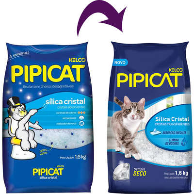 Areia Sanitária Kelco Pipicat Sílica Cristal - 1,6Kg