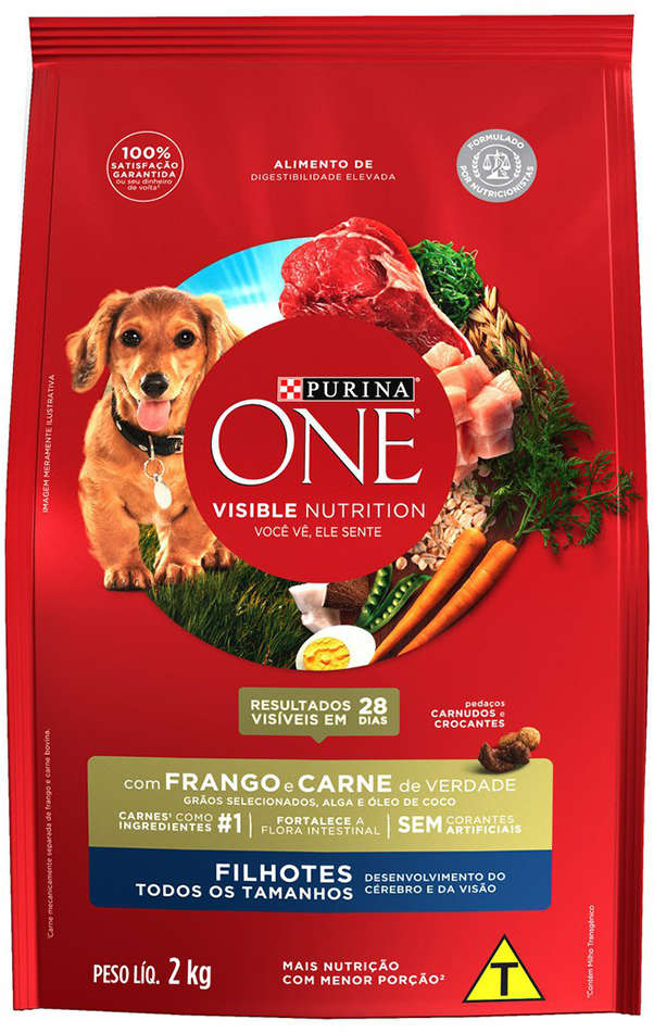 Ração Seca Nestlé Purina One Frango e Carne para Cães Filhotes - 2Kg