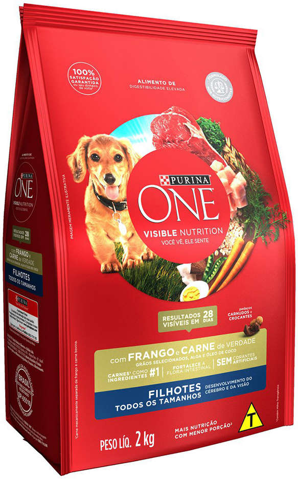 Ração Seca Nestlé Purina One Frango e Carne para Cães Filhotes - 2Kg