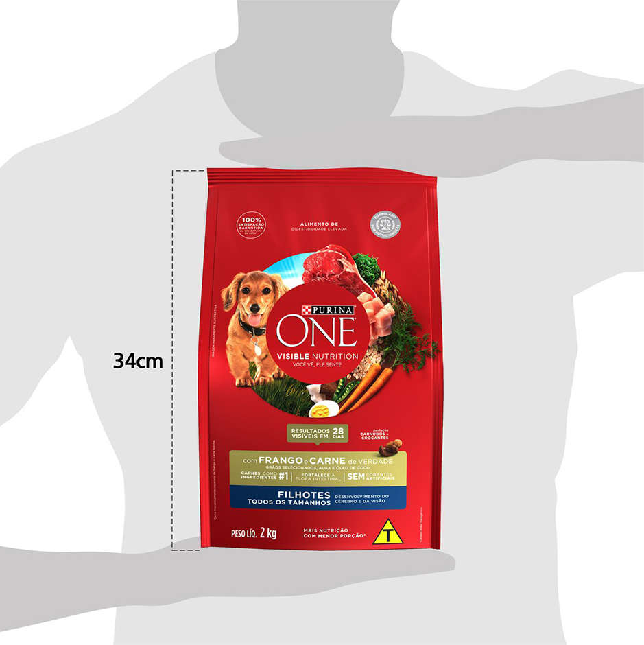 Ração Seca Nestlé Purina One Frango e Carne para Cães Filhotes - 2Kg