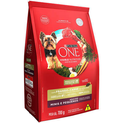 Ração Seca Nestlé Purina One Frango e Carne para Cães Adultos Raças Minis e Pequenas
