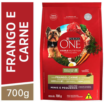 Ração Seca Nestlé Purina One Frango e Carne para Cães Adultos Raças Minis e Pequenas