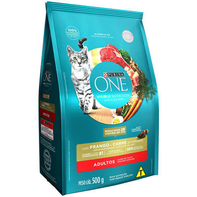 Ração Seca Nestlé Purina One Frango e Carne para Gatos Adultos