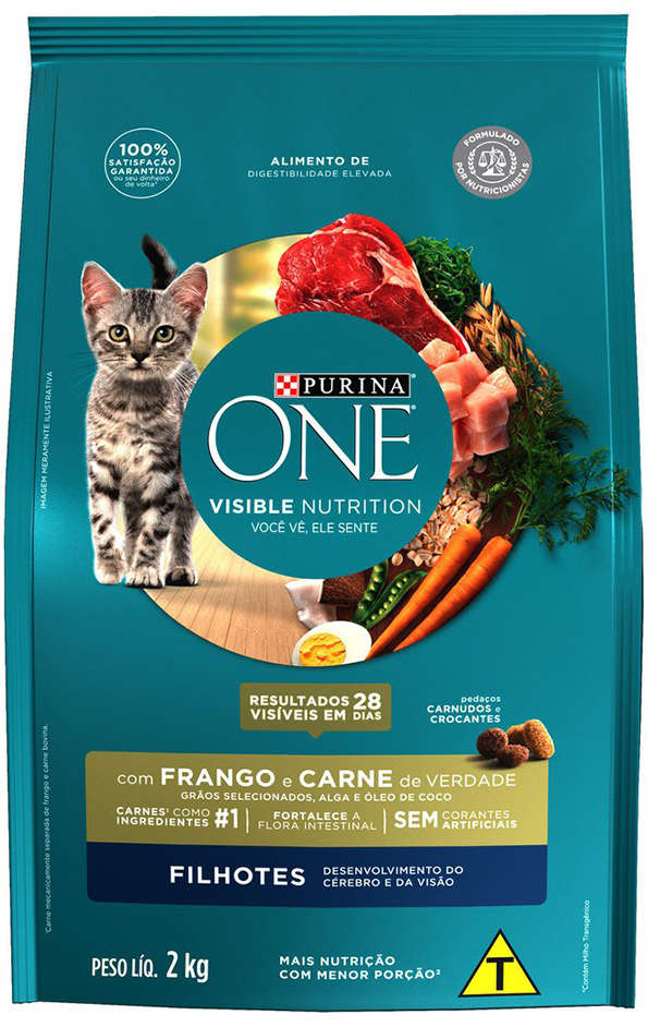 Ração Seca Nestlé Purina One Frango e Carne para Gatos Filhotes - 2Kg