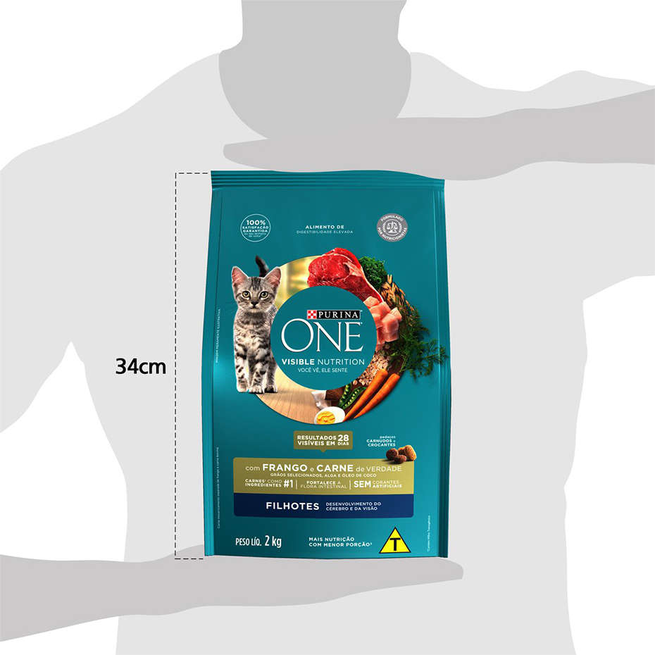 Ração Seca Nestlé Purina One Frango e Carne para Gatos Filhotes - 2Kg